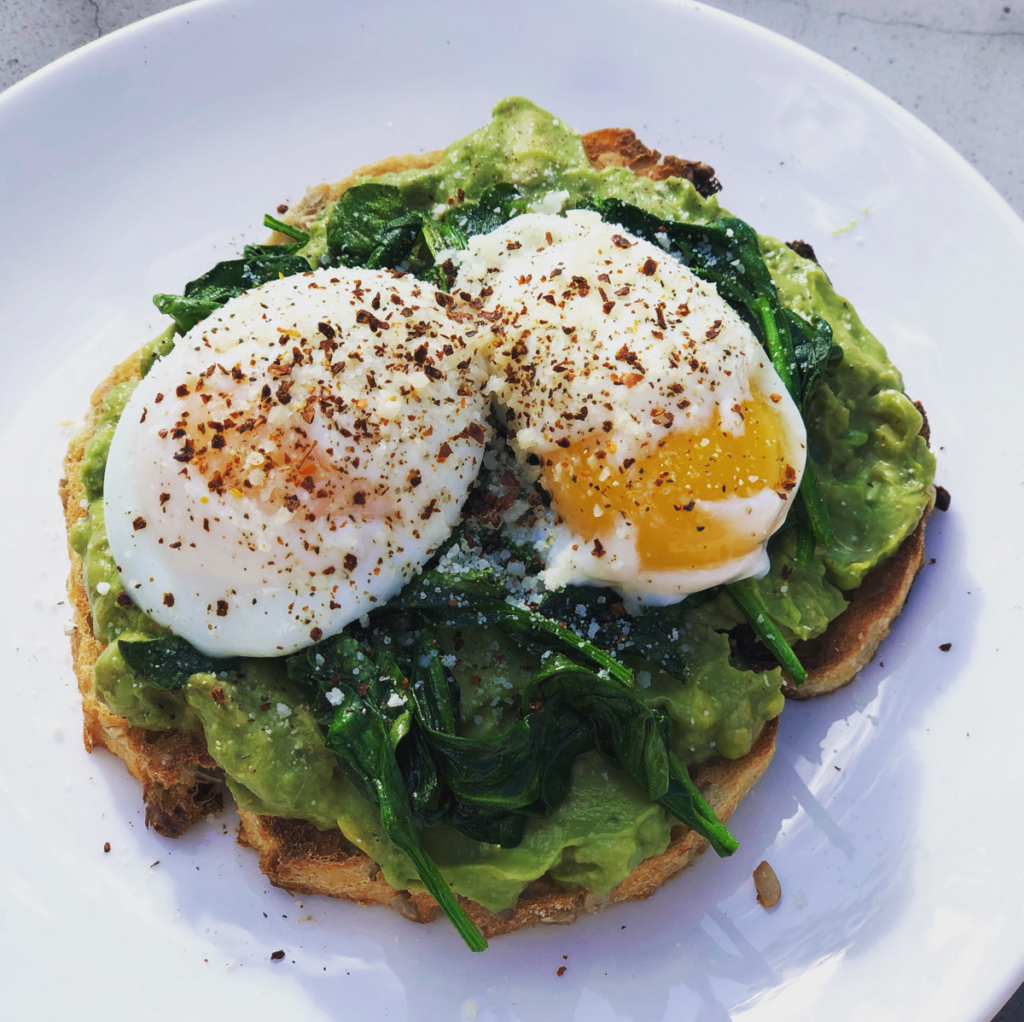 A great way to start off the morning or even a light snack is with these divine poached eggs, avocado on toast and chilli flakes.